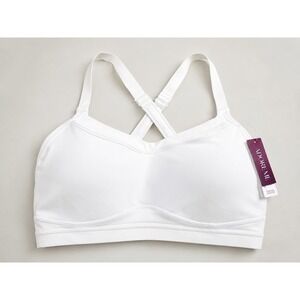 Adore Me White High Impact Sports Bra 32DDD Racerback Adjustable Straps NWT